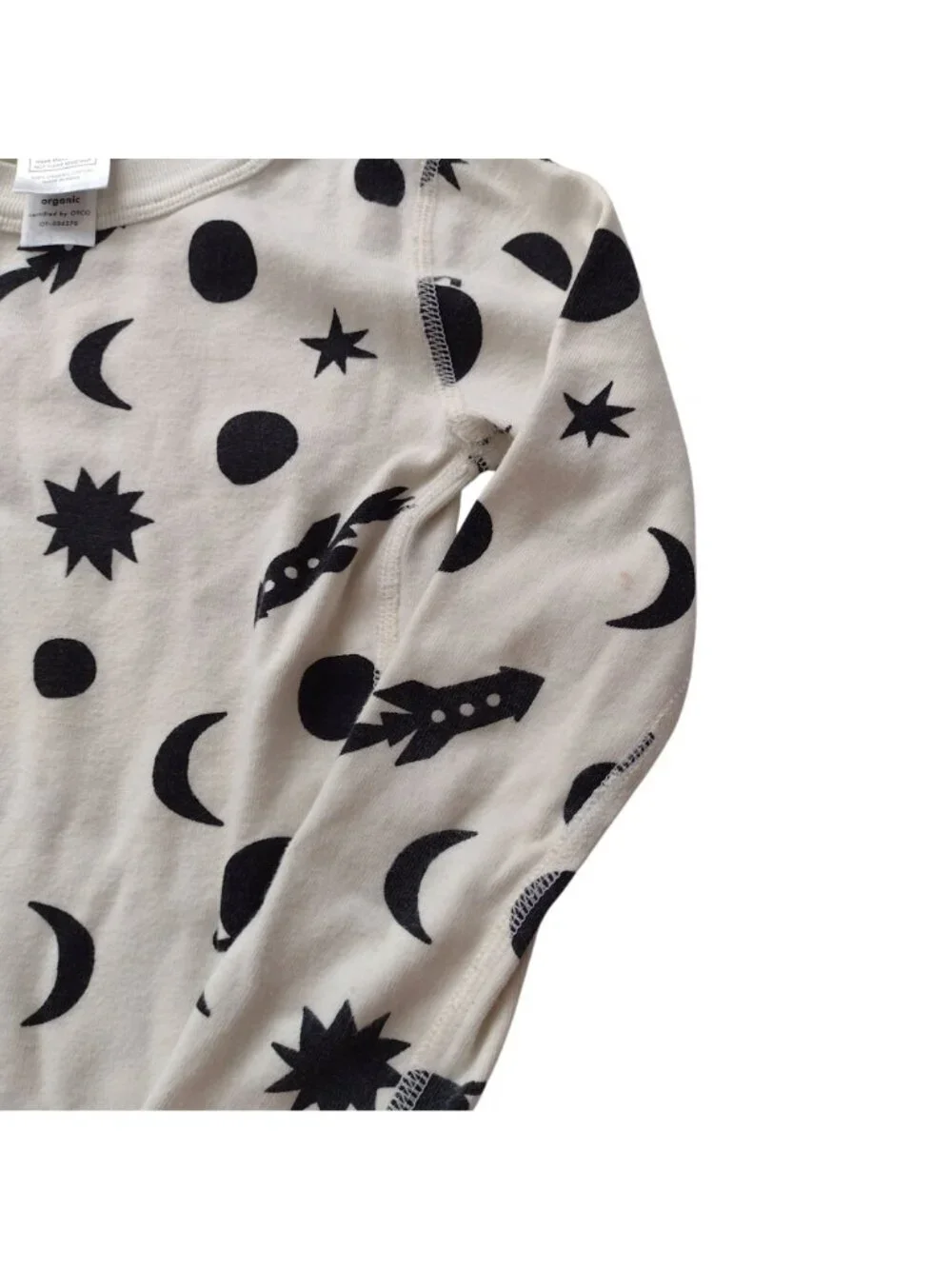Hanna Andersson Kids Pajamas 6-7 Outer Space Print Organic Cotton Long Johns